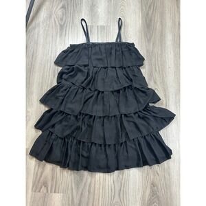 Erin Fetherston for Target Black Tiered Ruffle Mini Dress Spaghetti Strap Size 3